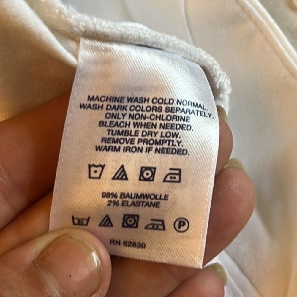 EUC Lands’ End White Shorts Size 14 Mid Rise Stretch Cotton Blend - Picture 5 of 9